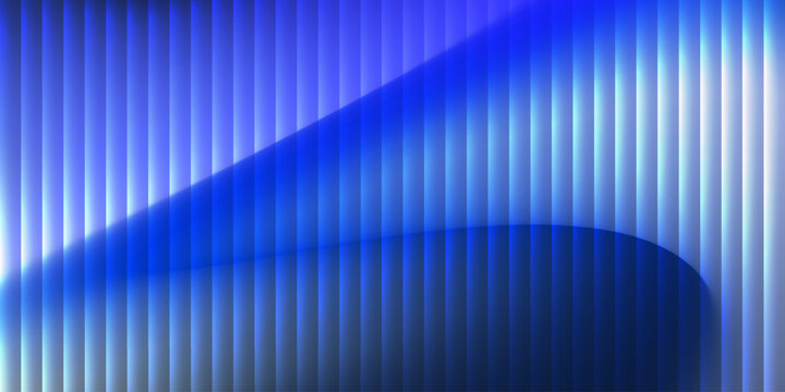 Blue Background Glass Texture for Ribbed Glass Gradient and Effect Pattern Abstract, Background Glitch Soft with Linear Light Prism and Vibrant Geometric. Stripes Glass with Fluted Poster