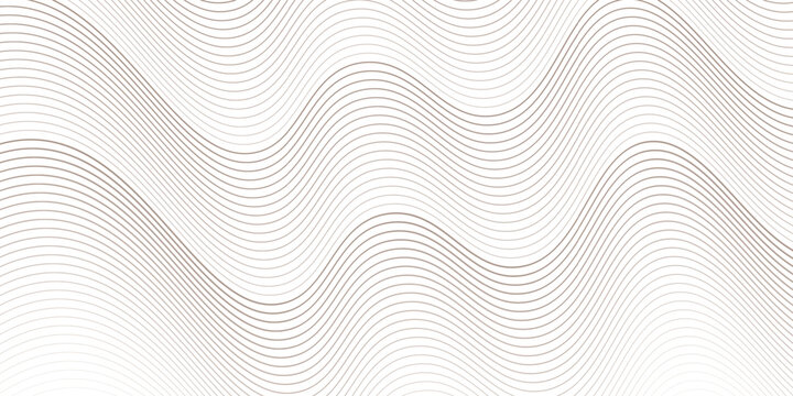 Abstract seamless wavy lines pattern. Minimalist brown waving parallel line texture background.