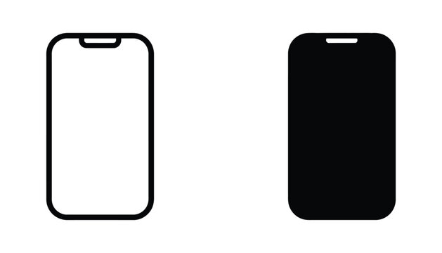 Smartphone outline and solid black design comparison