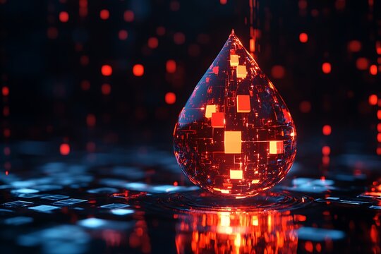 Digital data drop a futuristic concept of information flow