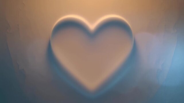 Soft Frosted Glass Heart Panel Behind Valentine Text for Modern UI Aesthetic Concepts