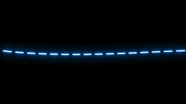 Abstract blue dashed line animation on a dark background representing connection and digital flow