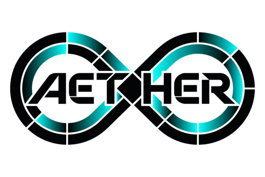 Turquoise infinity aether infinity badge graphic for t-shirt design