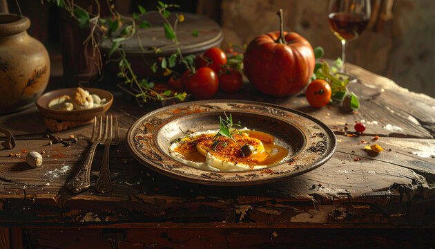 Gourmet dish food presentation
