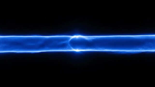 Abstract Blue Energy Flowing and Pulsating on a Black Background