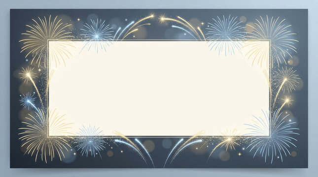Colorful fireworks border for festive celebrations