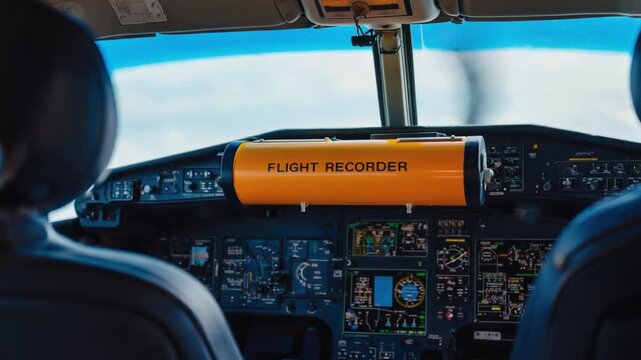 Flight recorder of an airplane. Black box.