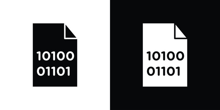 Binary code icon. Flat filled symbols bundle