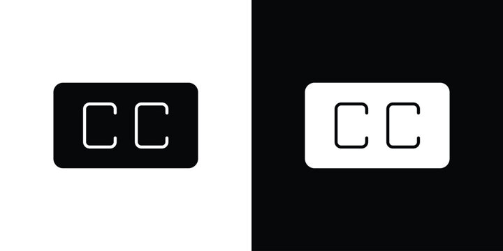Closed caption icon. Flat filled symbols bundle