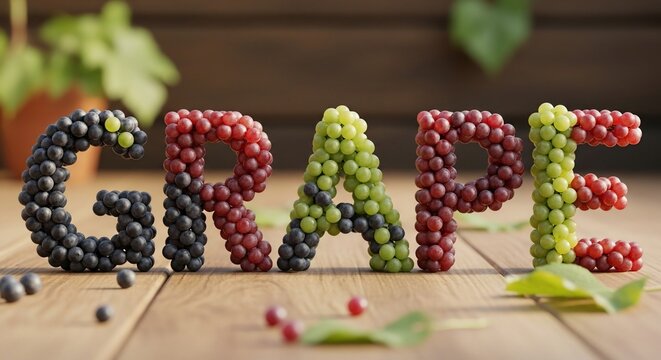 Grape word made from grapes