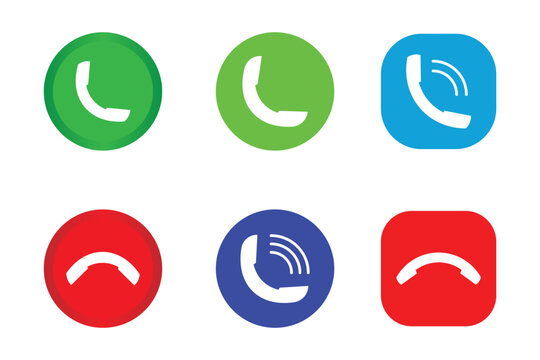 Phone call icon accept and decline. Phone icon. Answer and hang up the phone icon. telephone icons representing different call statuses