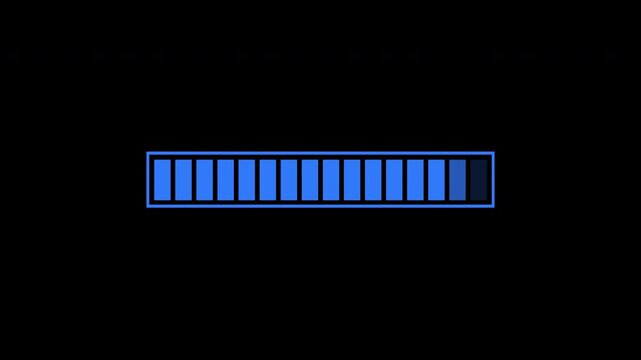 System Loading Progress Bar Status Indicator And Software Update Blue Loop Transparent Background Alpha Channel