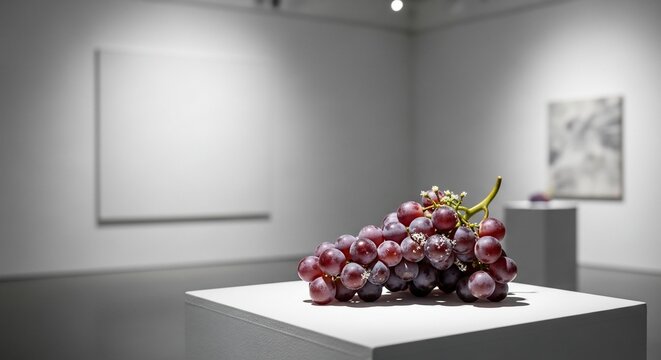 Grapes displayed on pedestal