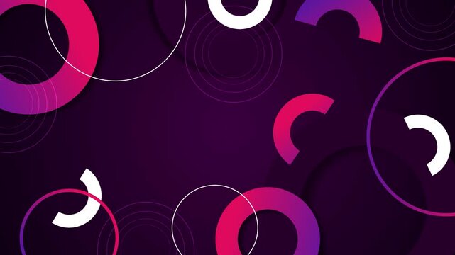 Modern circular abstract background animation, modern geometric design layered shadows, minimal tech style