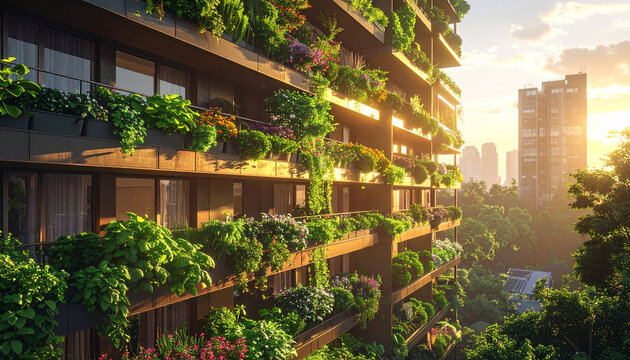 Green building architecture urban landscape