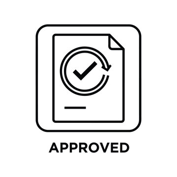 Paper approval stamp minimalist outline icon