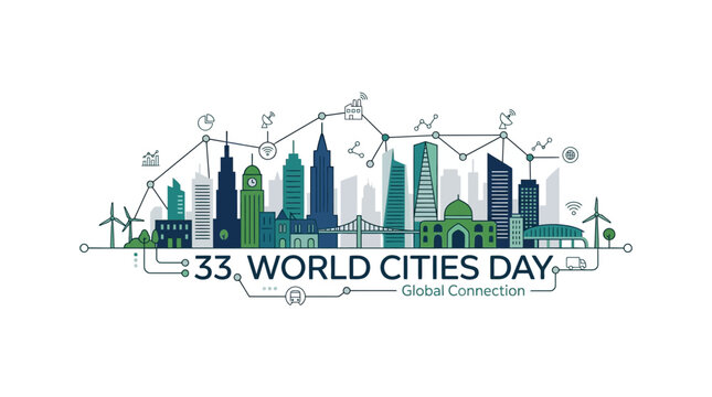 33rd World Cities Day Global Connection Concept Illustration