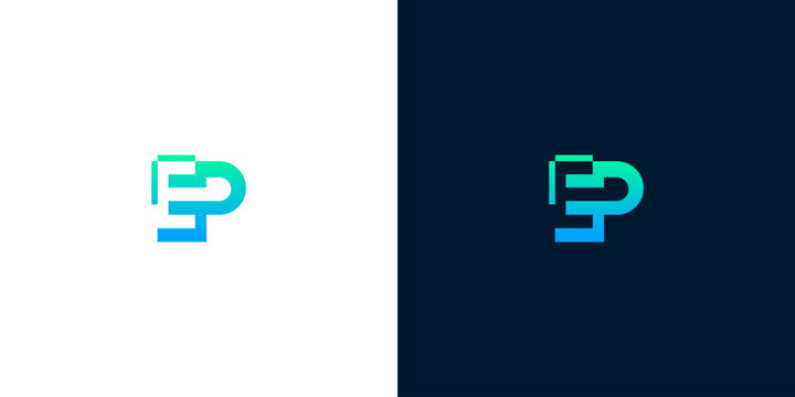 Minimalist EP letter monogram logo set for professional business identity and digital technology branding projects