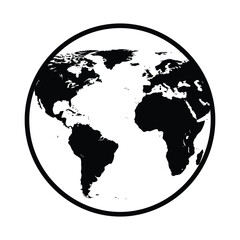 Obraz premium Black and white world map illustration