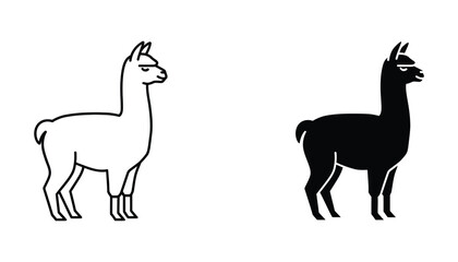 Obraz premium Two llamas standing side by side
