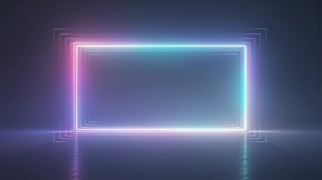 Pink and Blue Neon Glowing Frame Background Loop