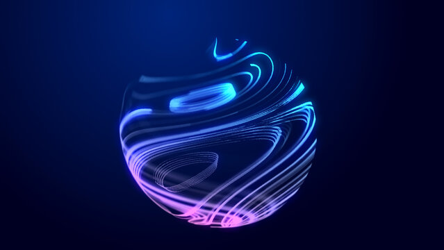Interconnected data flow. Innovative technological infrastructure integrated with artificial intelligence. 3D rendering