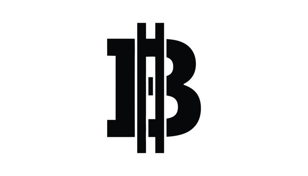 Minimalist bitcoin logo with vertical lines