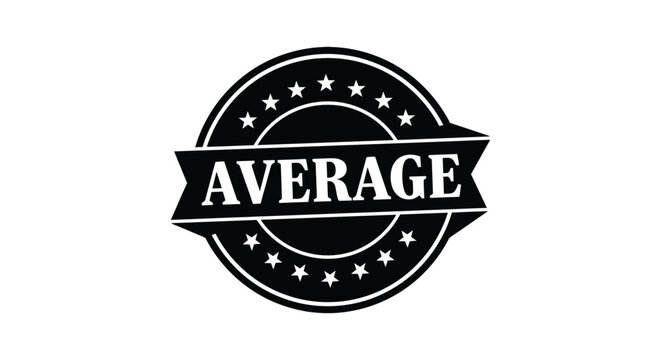 Black average badge with stars vector icon