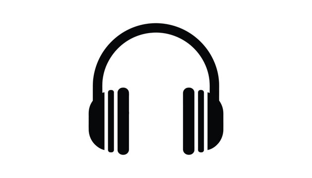 Modern headphones icon flat design