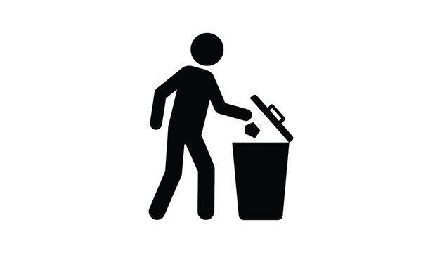 Person throwing trash into garbage bin