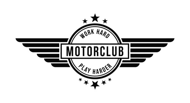 Motorclub logo with wings and stars
