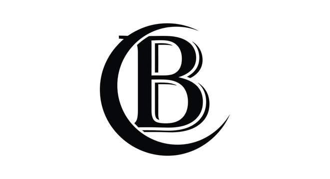 Elegant monogram letter b in circle design