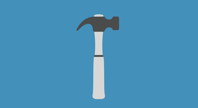 Hammer with white handle and head.