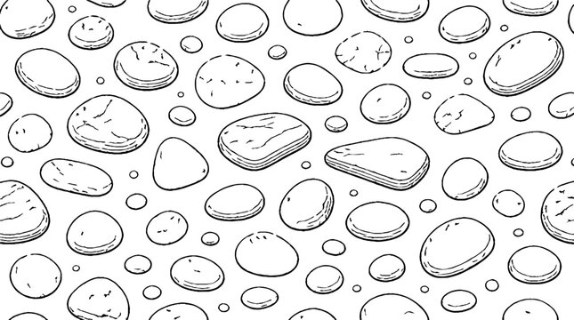 Detailed sketch of scattered pebbles and stones.