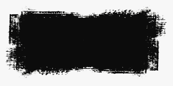Distressed black rectangular shape with rough edges on a transparent background abstract rectangle form texture