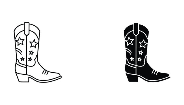 Cowboy boots with stars and stripes design