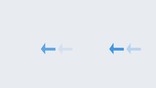 arrow pointing left on black background. direction symbol indicating white or previous page. Arrow Loop Animation direction concept. Colorful arrow icon concept.