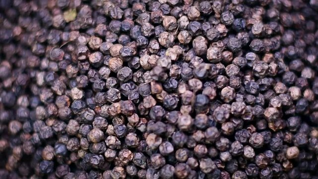 Black Peppercorns Texture Full Frame Whole Pepper Seeds Background