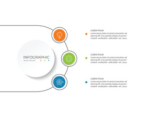 Obraz premium Business infographic template. Circle creative element design with marketing icons. Vector illustration 3 Step.