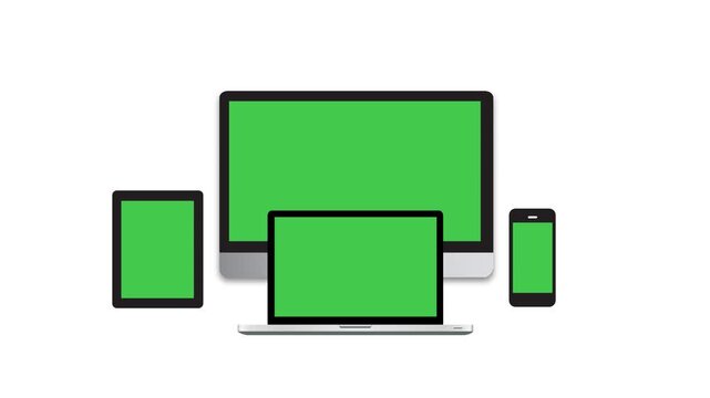 Responsive Multi-Device with Green Screen Mockup Animation
