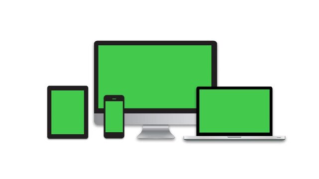 Responsive Multi-Device with Green Screen Mockup Animation