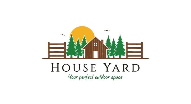 House Yard logo with house and trees.