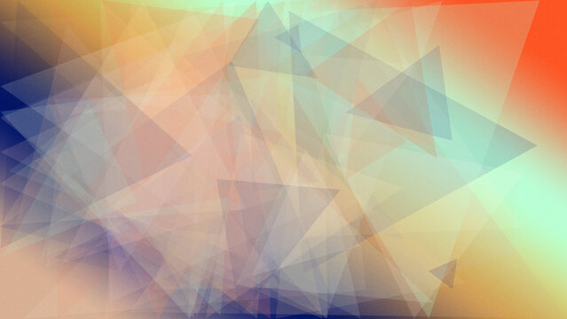 A luminous geometric abstract background with pastel blue, peach, and teal facets, creating a calm, modern mood for presentations, posters, and brand design.