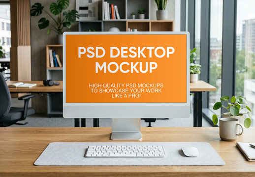 Office Desktop Screen Mockup