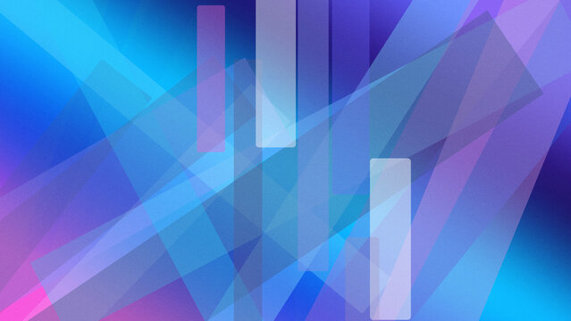A vibrant geometric light background blends neon blue and purple shapes with soft glow, creating an energetic futuristic mood for tech, music, or motion graphics.