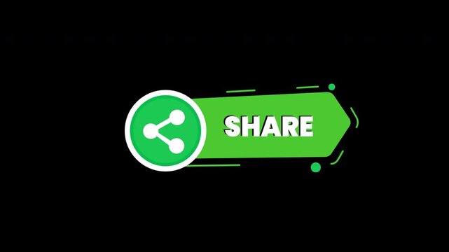 Share icon button with green label