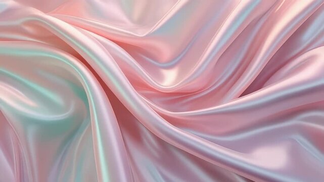Ethereal Iridescent Holographic Fabric Flowing Gently