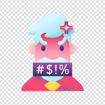 Swearing Angry Curse Frustrated Emotion Expression Censored Icon Design
