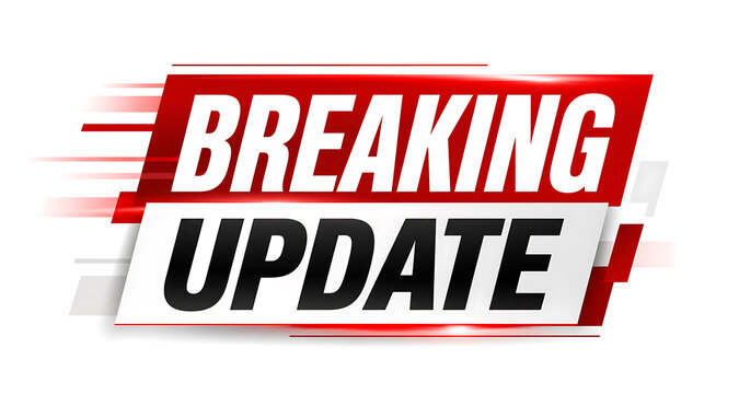 Breaking news live update with logo on screen display