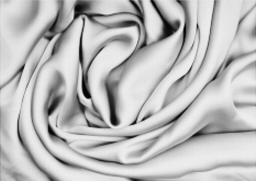 Large vector halftone fabric texture with a transparent background